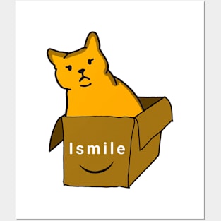 cat smiling Posters and Art